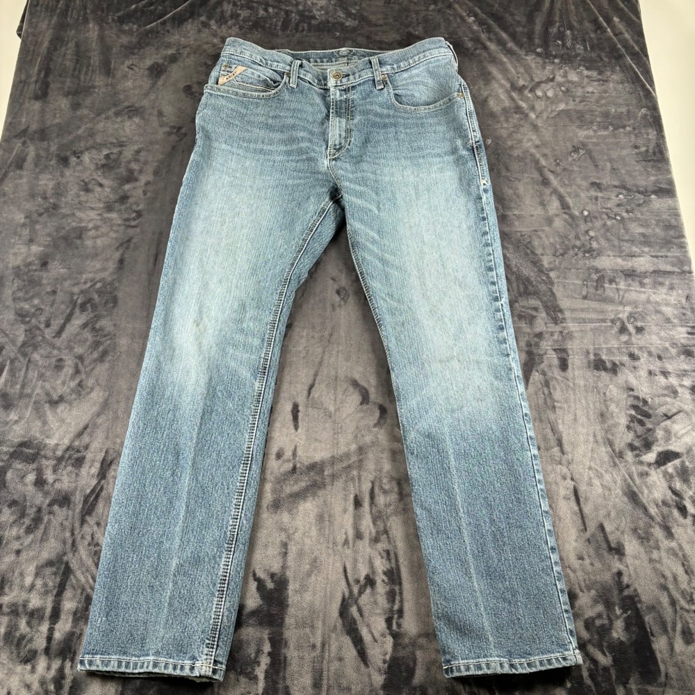 Ariat M4 Boot Cut Jeans Mens 33x32 Light Wash Low Rise Western Denim
